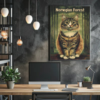 Norwegian Forest Cat Portrait Art Print Decor Poster