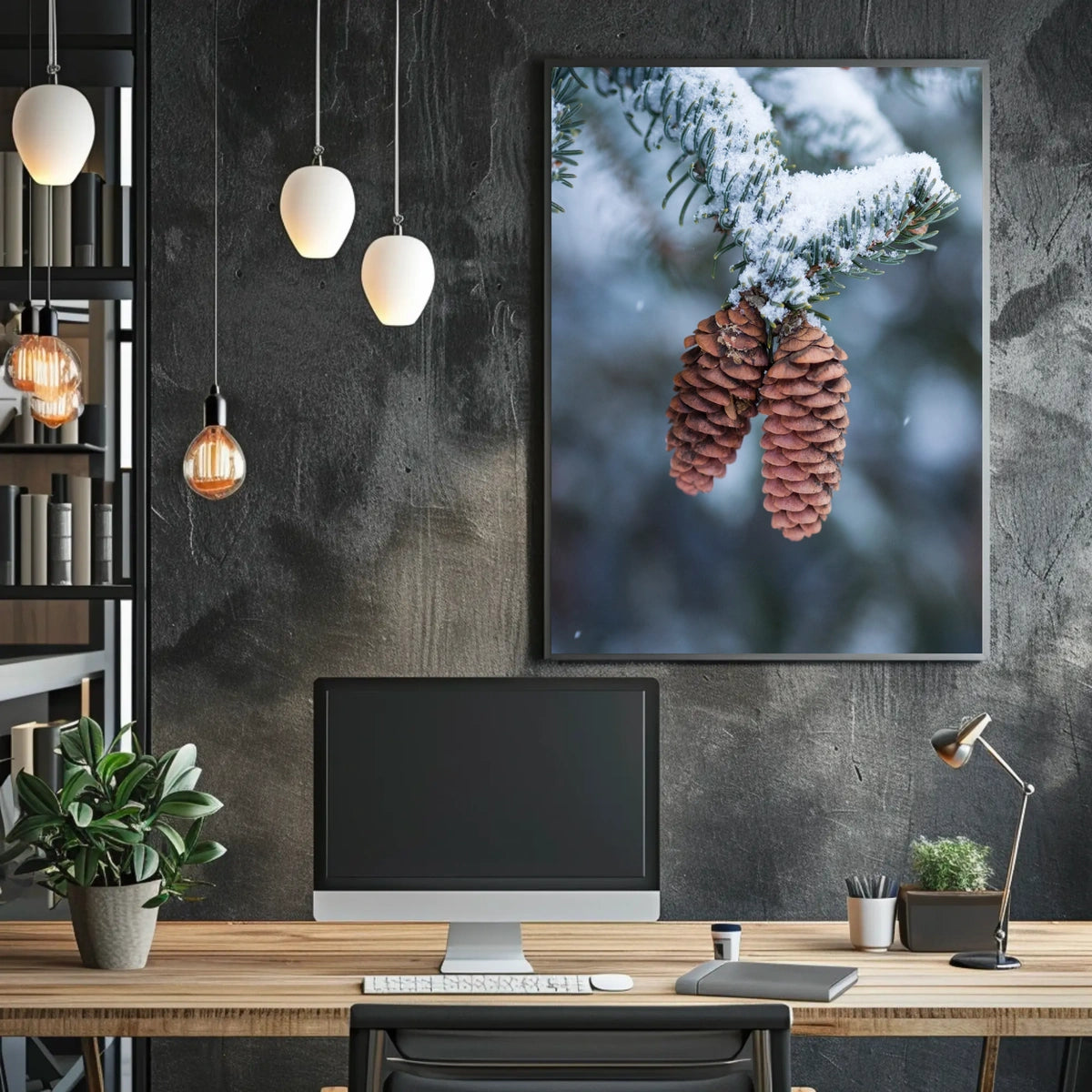 Winter Serenity Pine Cones National Park Poster