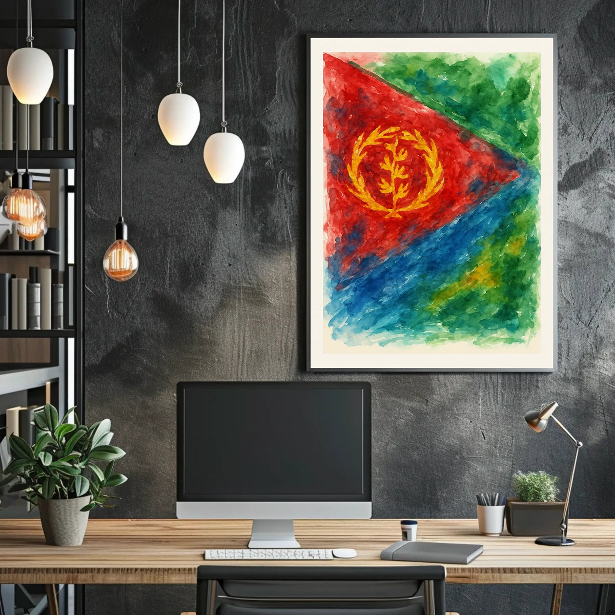 Eritrean Flag Watercolor Art Poster