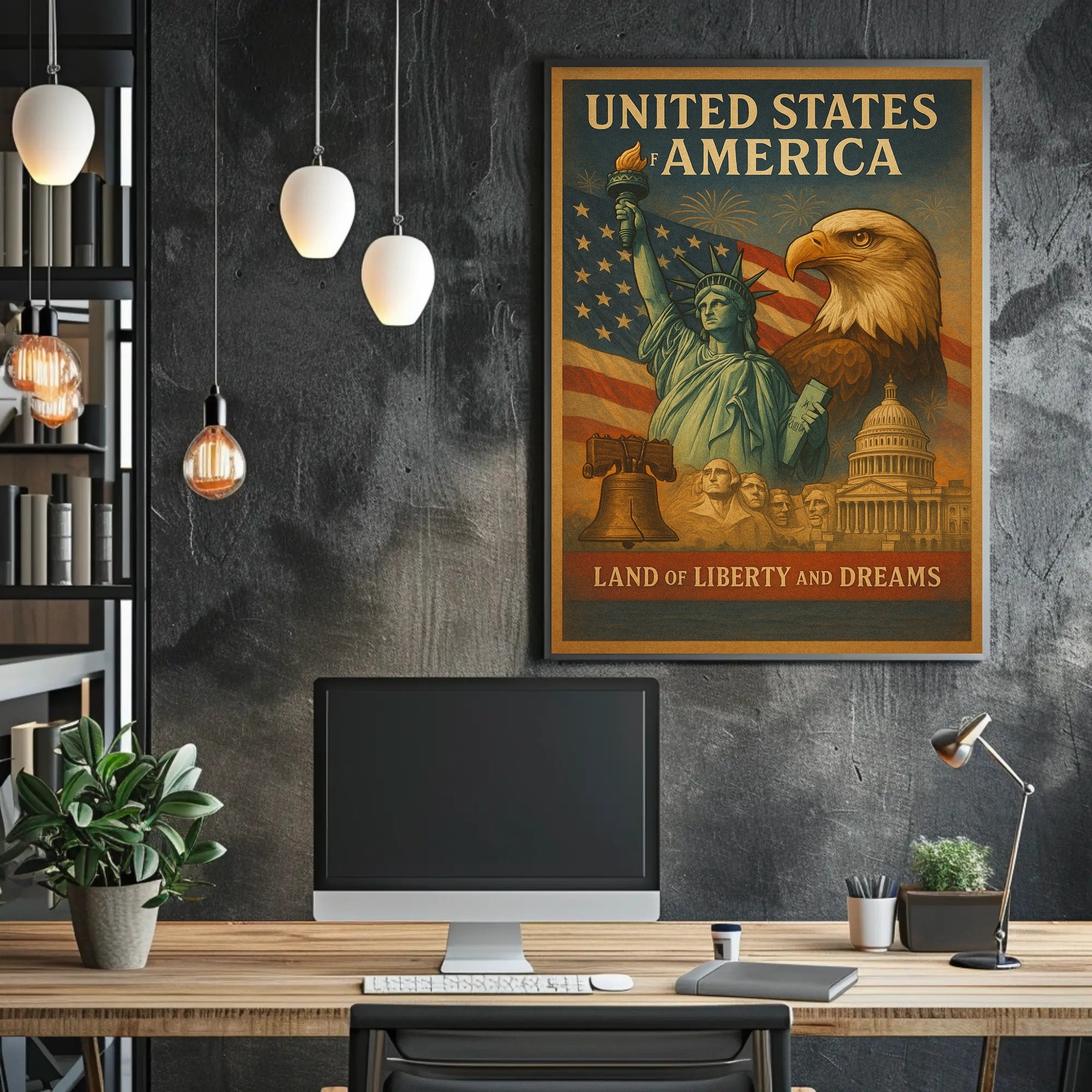 Land of Liberty and Dreams Poster PosterGoat
