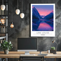 Lake Louise Tranquil Reflection Scenic National Park Poster