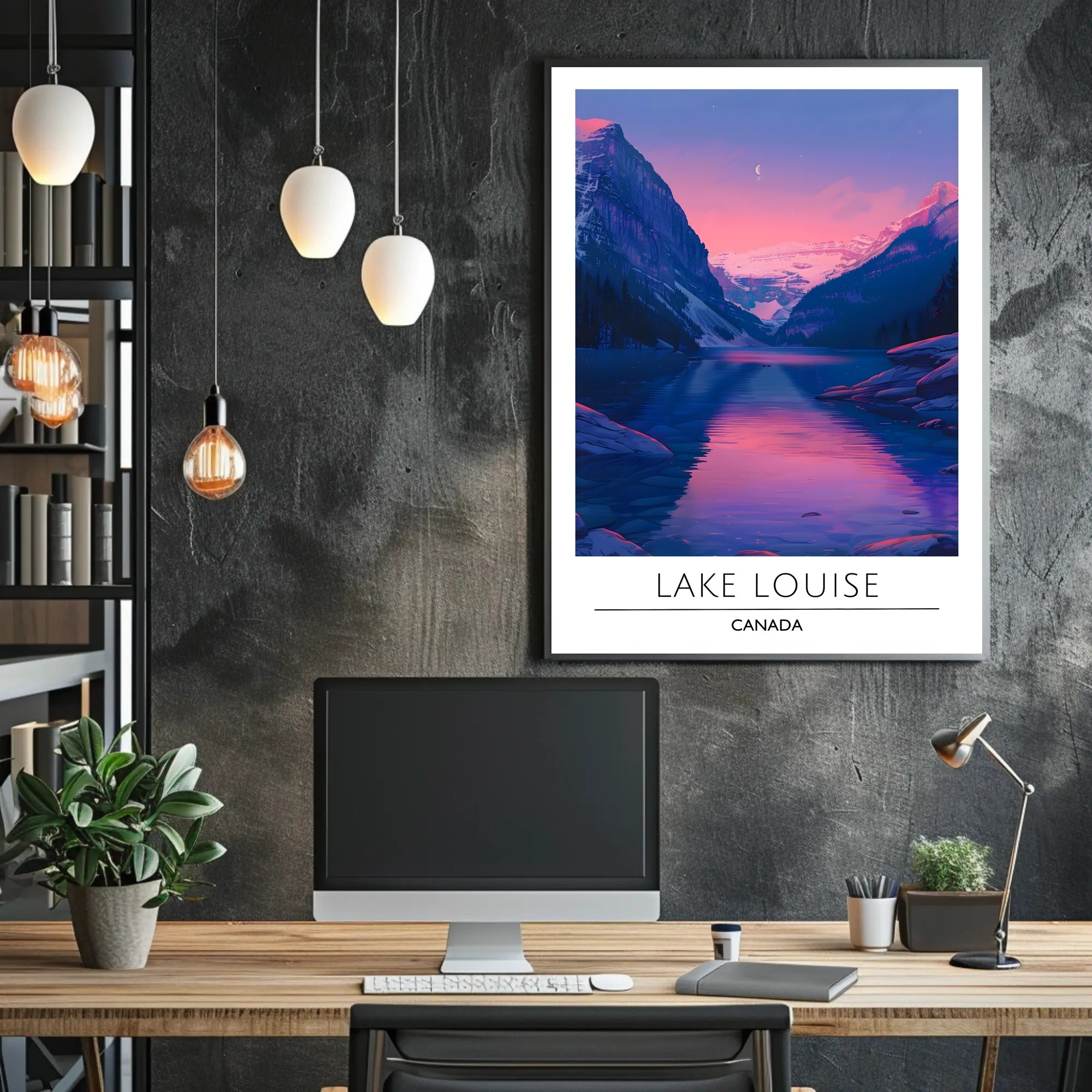 Lake Louise Tranquil Reflection Scenic National Park Poster