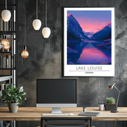 Lake Louise Tranquil Reflection Scenic National Park Poster