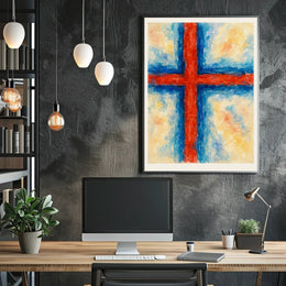 Abstract Cross In Watercolor Abstract Poster