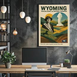Wyoming Trailblazers and Natural Wonders Poster PosterGoat
