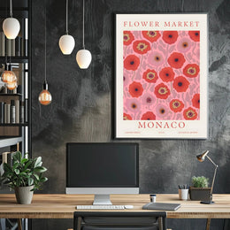 Flower Market Monaco Poster