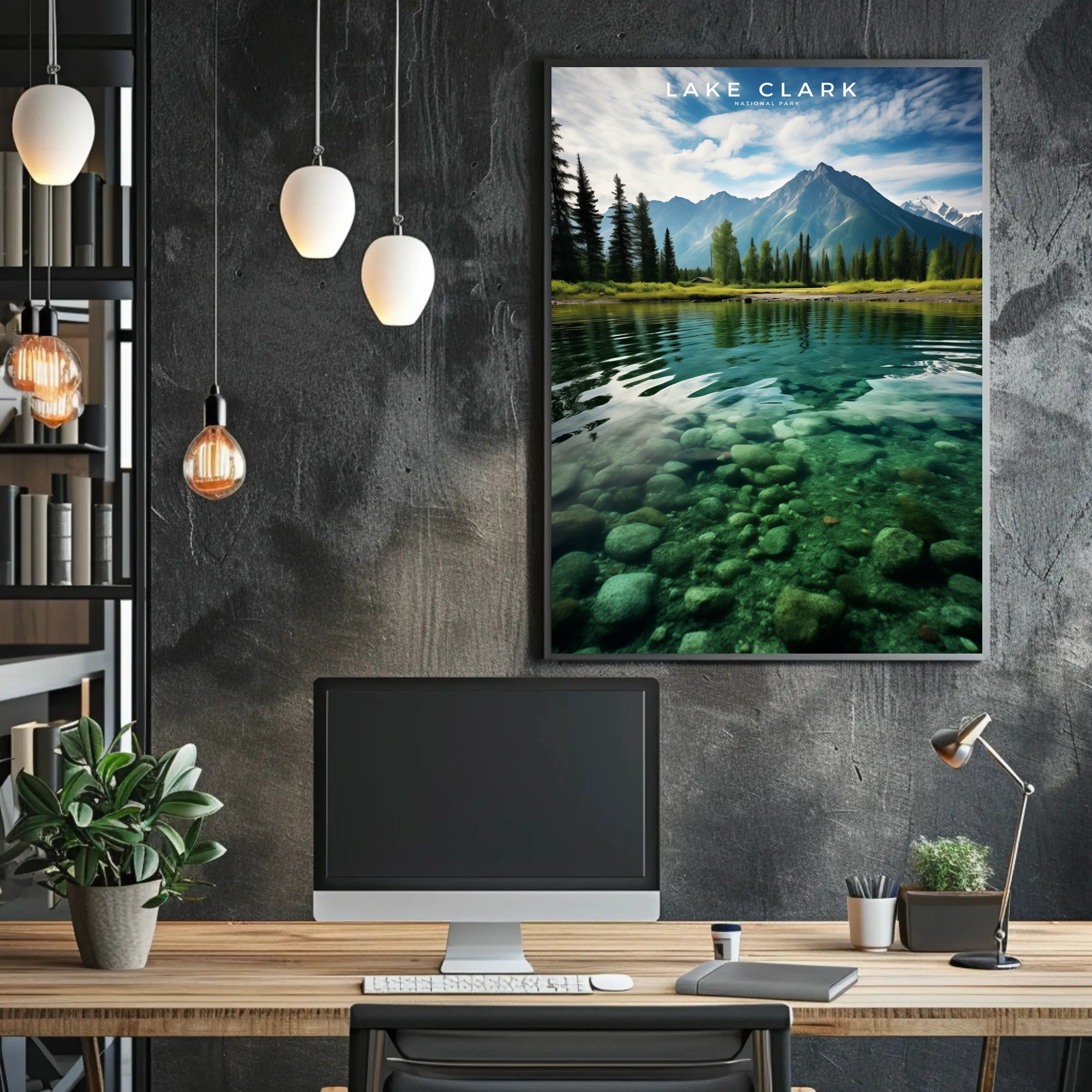 Lake Clark Tranquil Travel Poster Wall Art