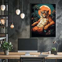 Relaxed Tiger in Sunglasses Animal Poster