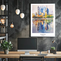 Perth Skyline Reflection Poster