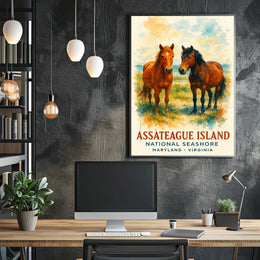 Assateague Island Wild Horses National Park Poster