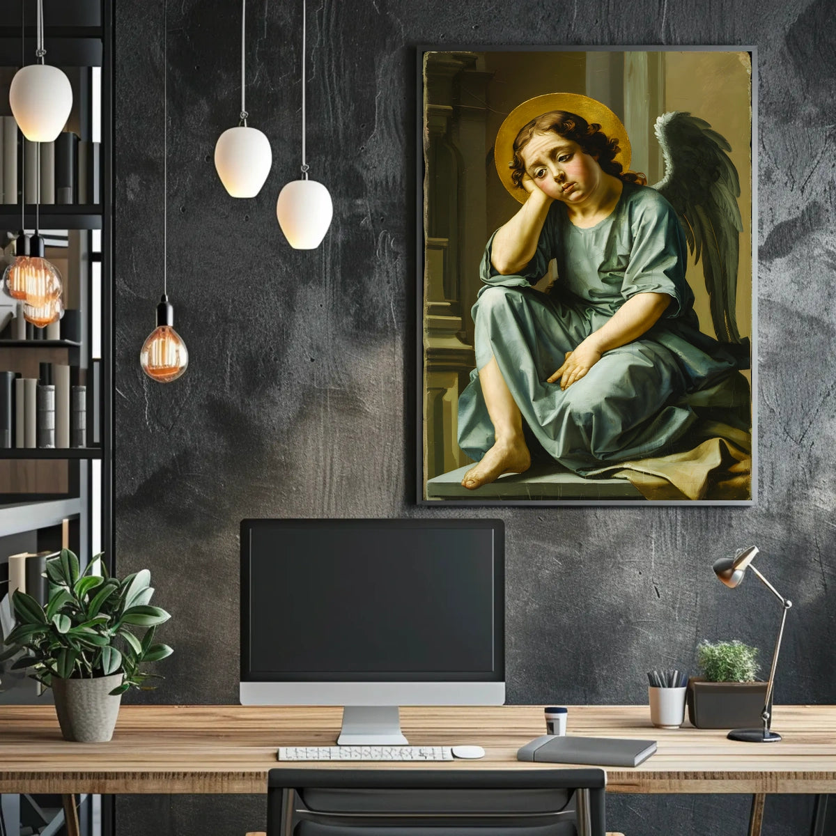 Contemplative Angel Poster