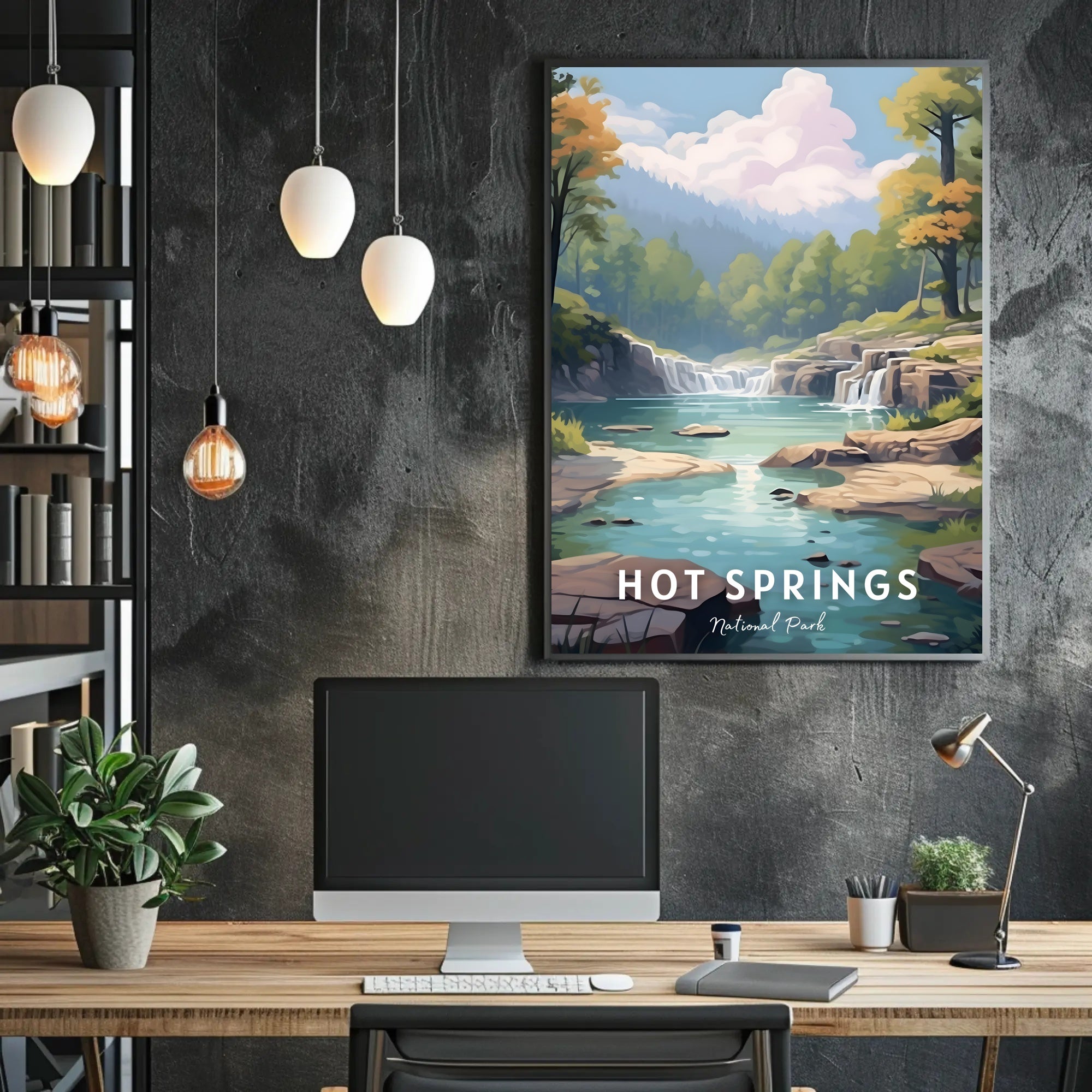 Hot Springs National Park Poster Scenic Travel Print