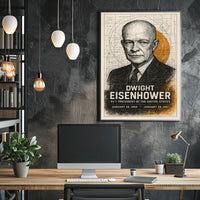 Dwight D. Eisenhower Presidential Vintage Art Historical Poster