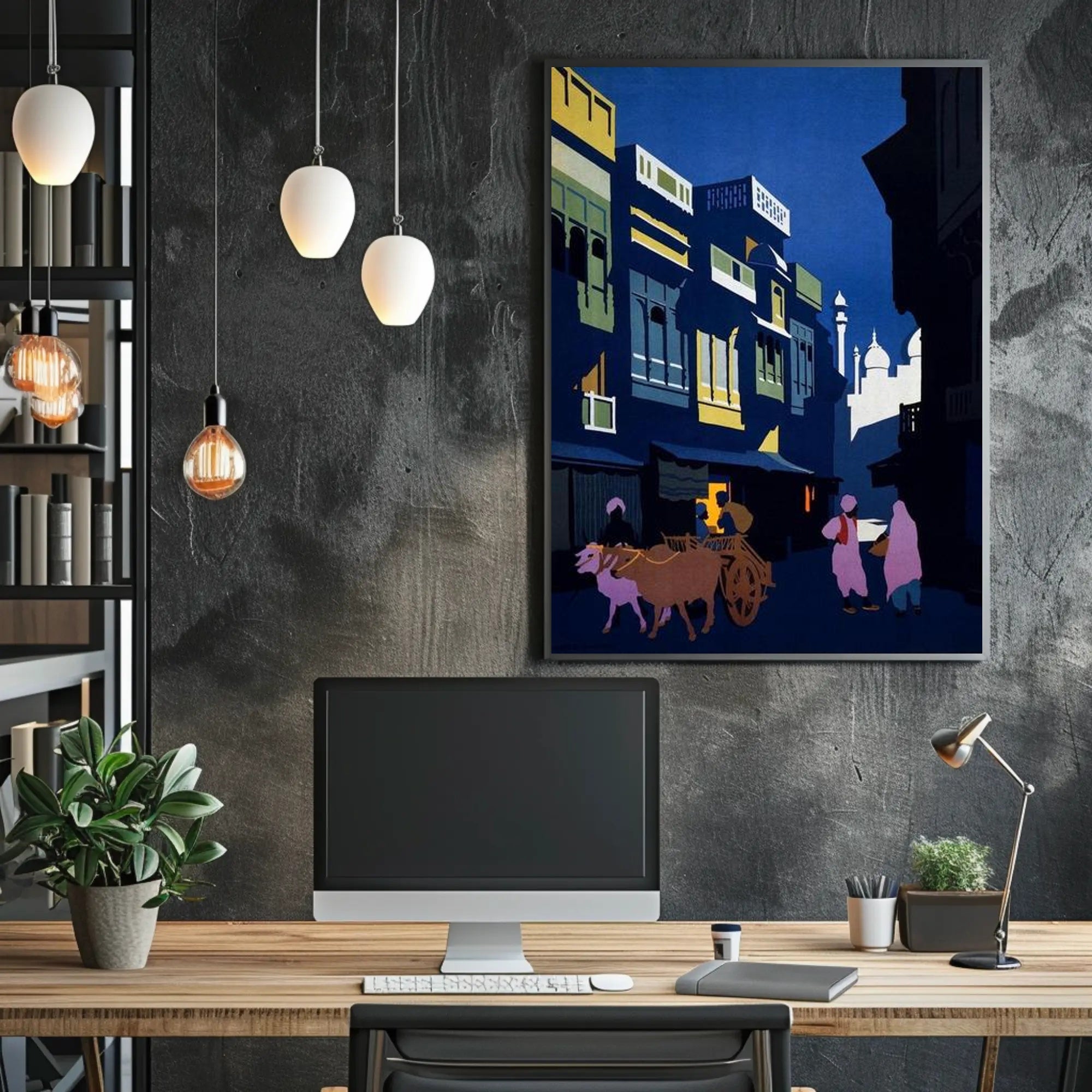 Night Market Scene Poster PosterGoat