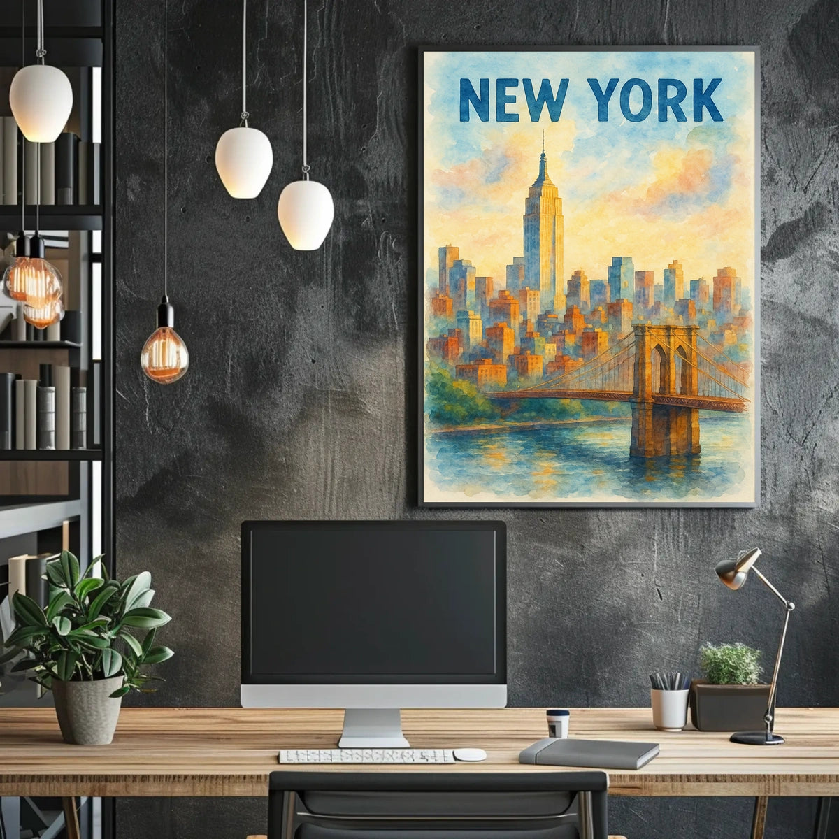 New York Water Color Poster