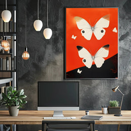 Butterflies High Contrast Poster Art Print