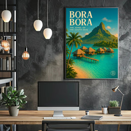 Bora Bora Vintage Escape Travel Poster PosterGoat