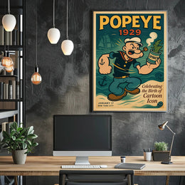 Classic Popeye Nostalgia with Vintage Nautical Theme Pop Culture Poster