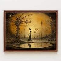 Surreal Dreamscape with Ethereal Figure: Fantasy Poster