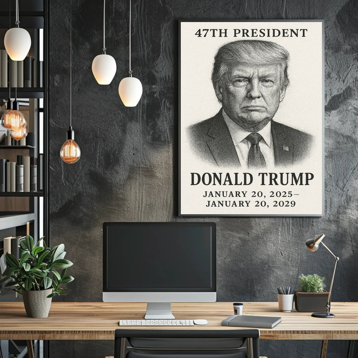 Donald Trump 47th President Pop Art Typography Patriotic Wall Decor Collectors Gallery Poster
