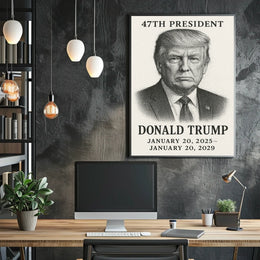 Donald Trump 47th President Pop Art Typography Patriotic Wall Decor Collectors Gallery Poster