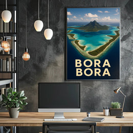 Bora Bora: Serene Aerial View Travel Poster PosterGoat