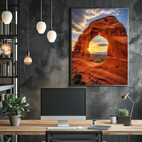 Arches National Park Sunset Poster Travel Wall Art