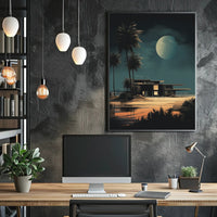 Moonlit Modern Oasis Modern Poster PosterGoat