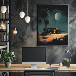 Moonlit Modern Oasis Modern Poster PosterGoat