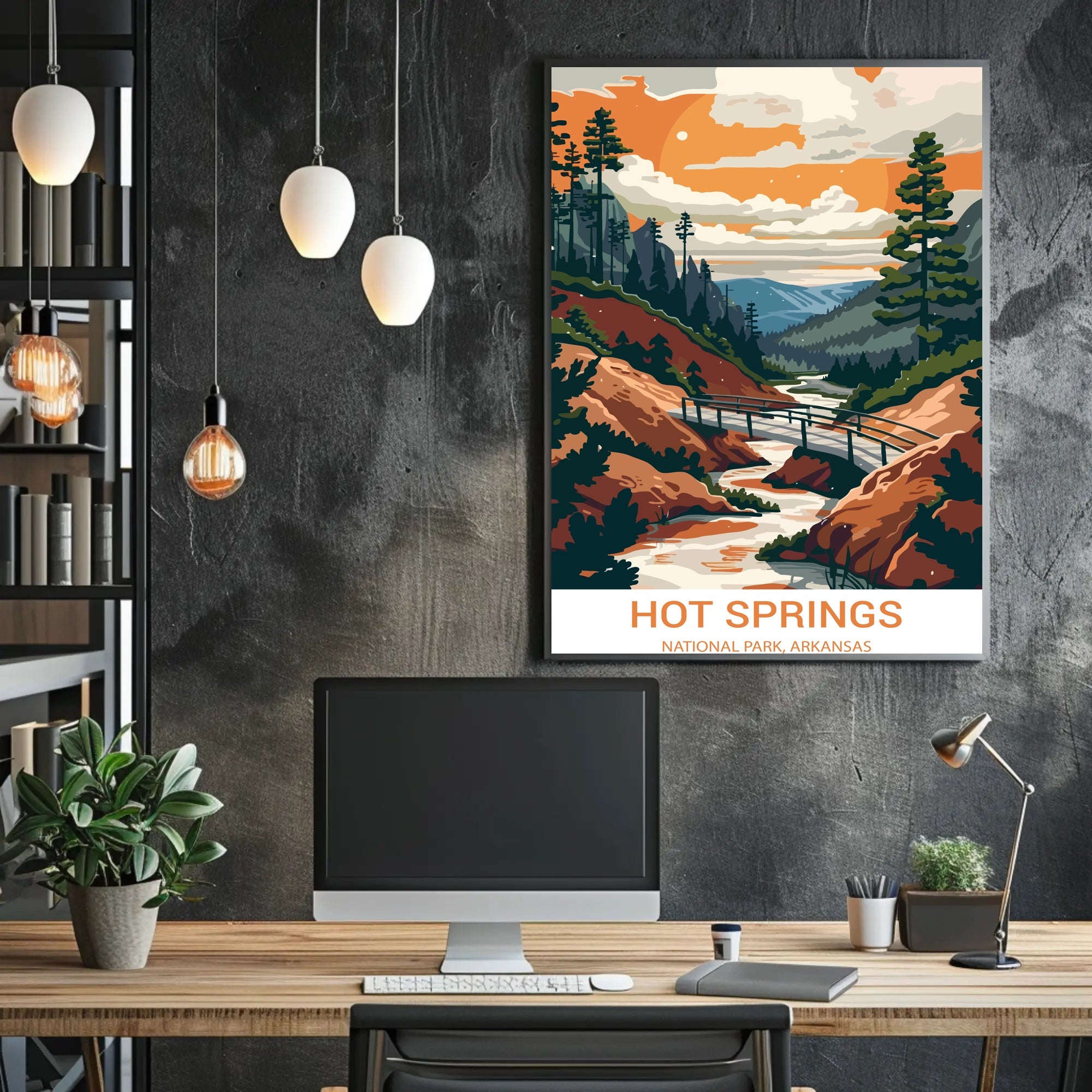 Hot Springs National Park Vintage Travel Poster