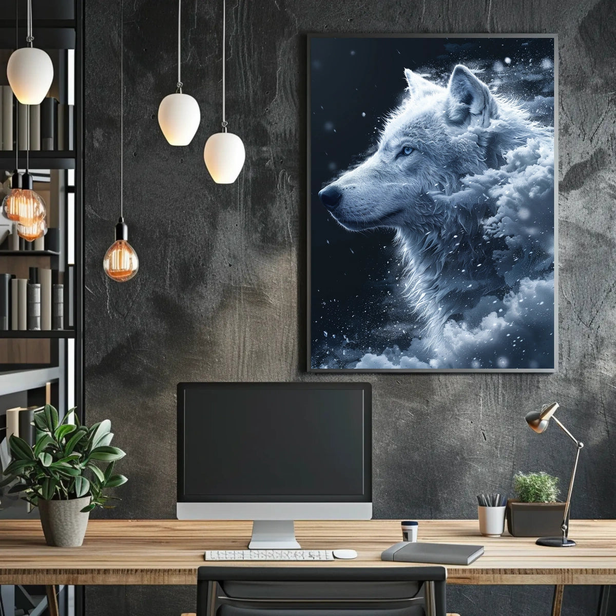 Majestic Winter Wolf Poster