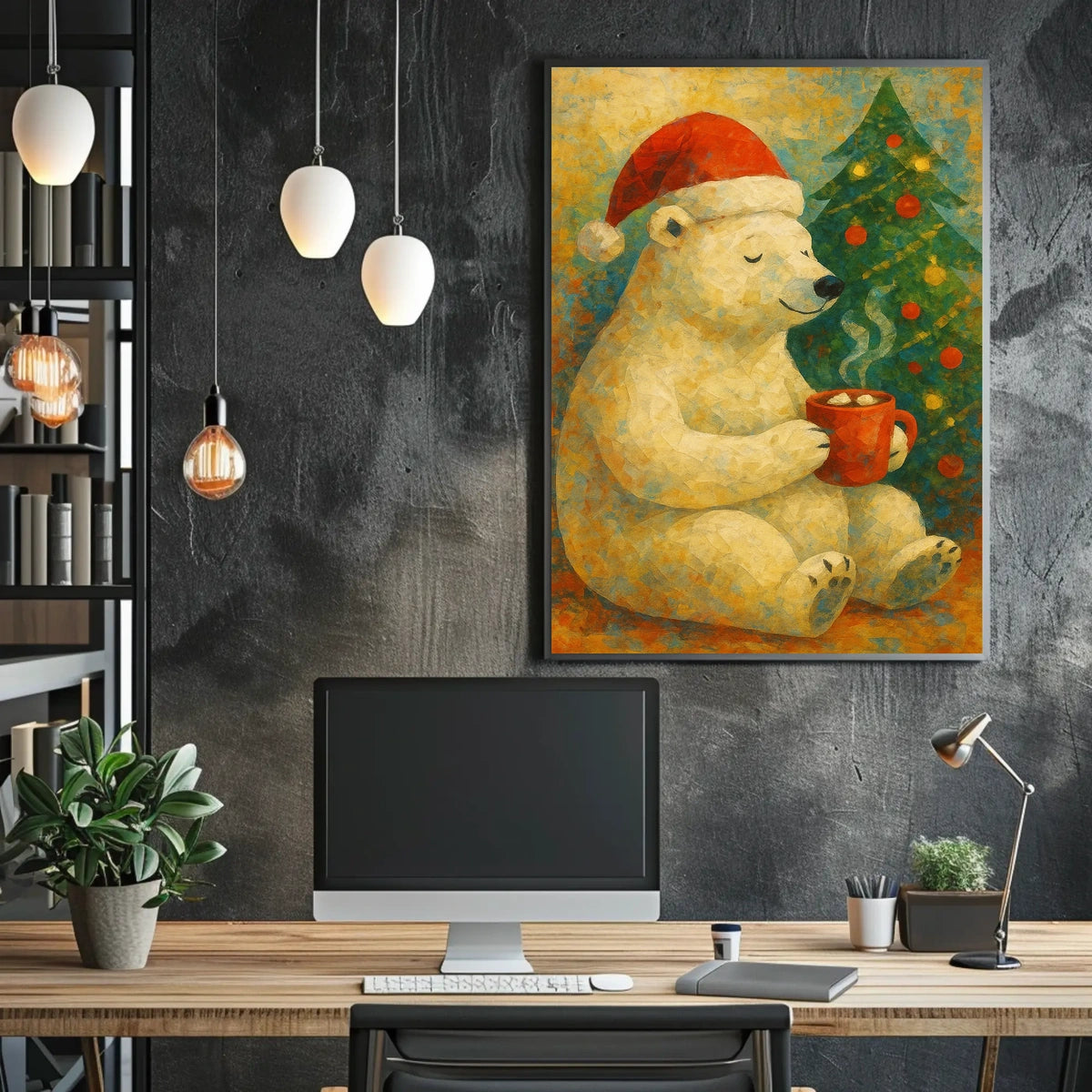Cozy Christmas Bear Poster
