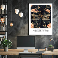 William Morris Exhibition: Intricate Dragonfly Arts and Crafts Poster