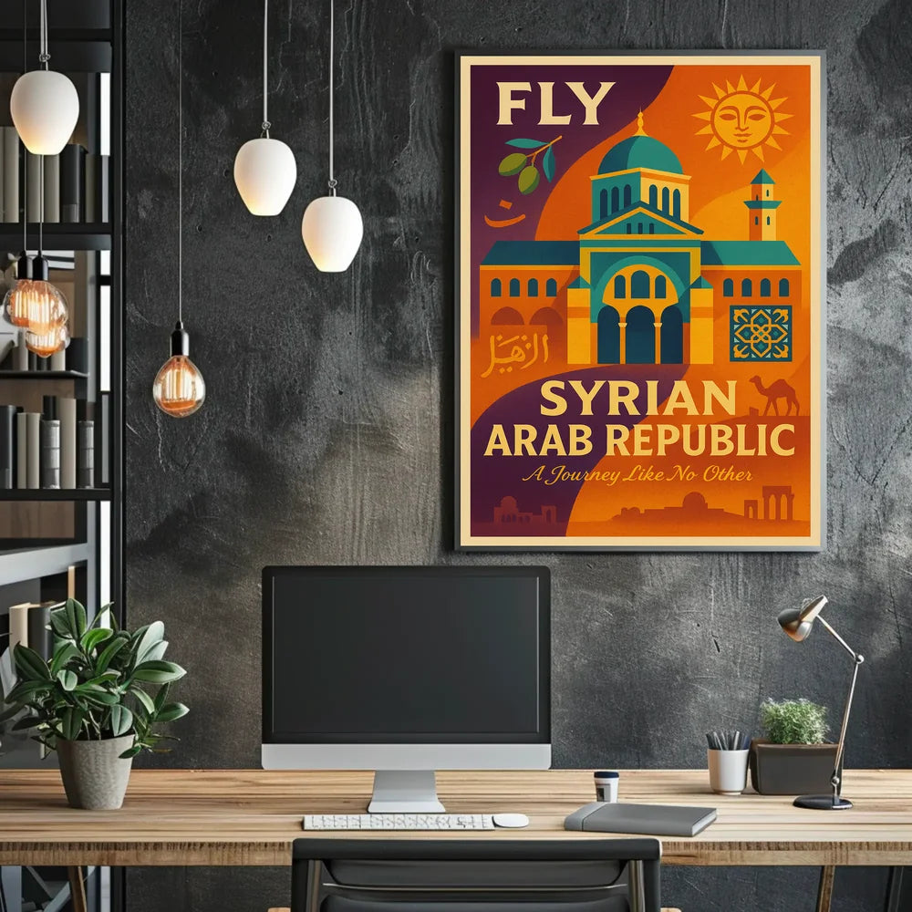 Vintage Syrian Travel Poster Explore Exotic Middle Eastern Heritage Travel Poster PosterGoat