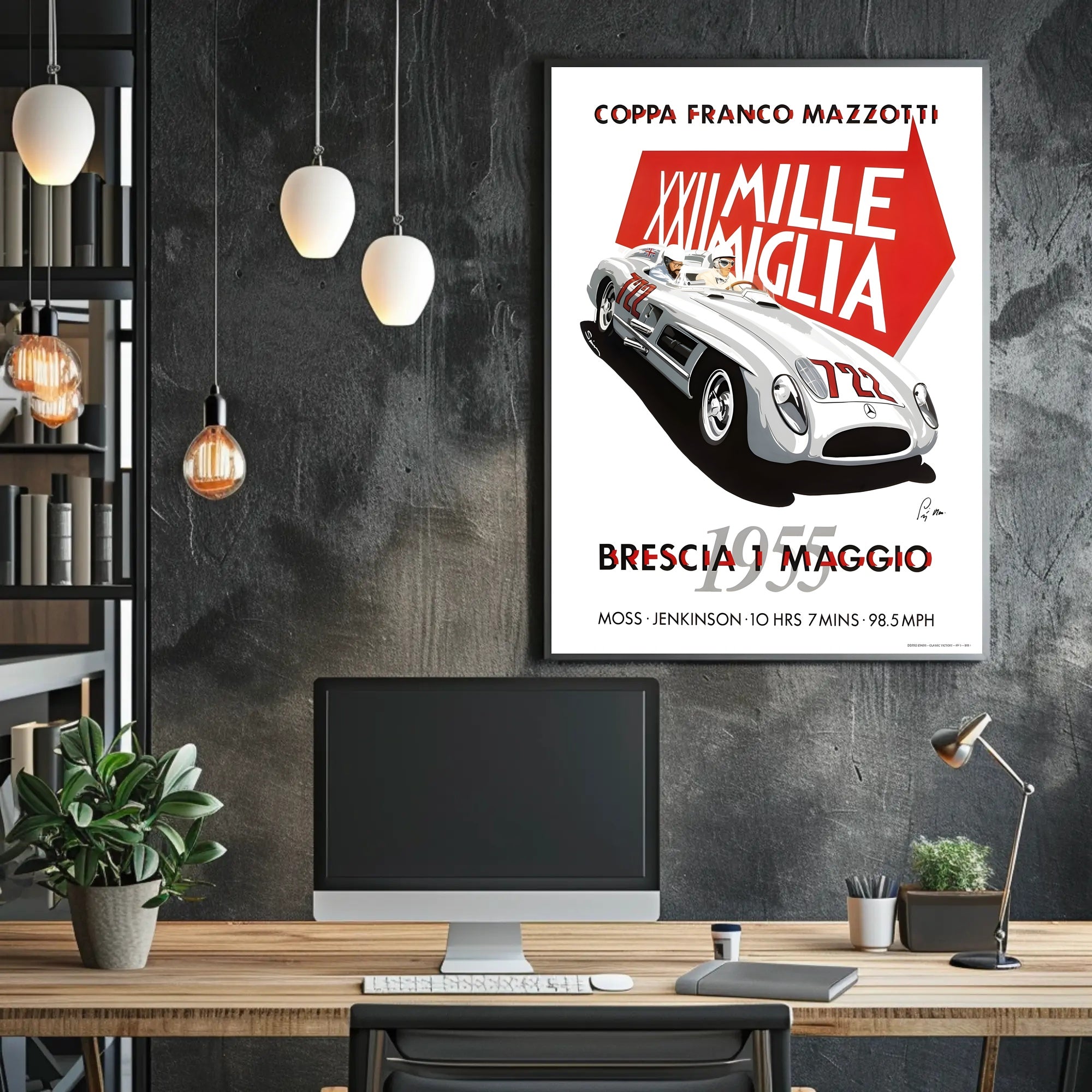 Mille Miglia 1955 Racing Poster