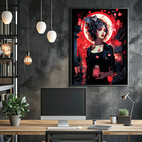 Urban Fantasy Noir Poster: Woman and Cat