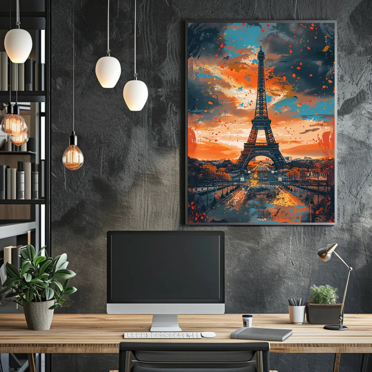 Eiffel Tower In Abstract Splendor Poster