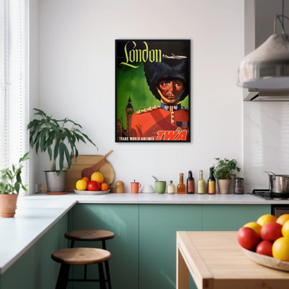 London Trans World Airlines Vintage Poster