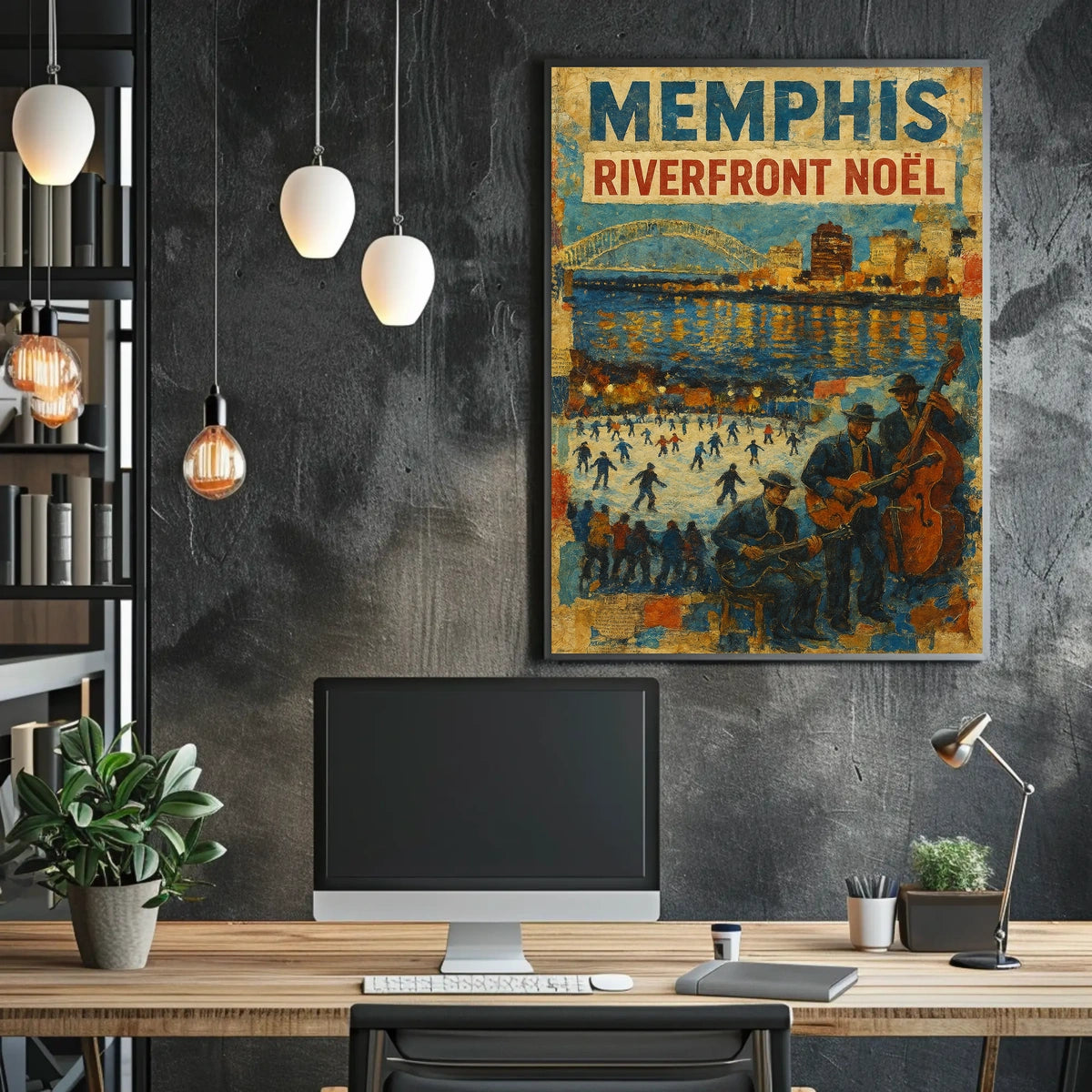 Memphis Riverfront Noël Poster