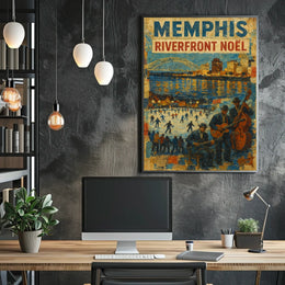 Memphis Riverfront Noël Poster