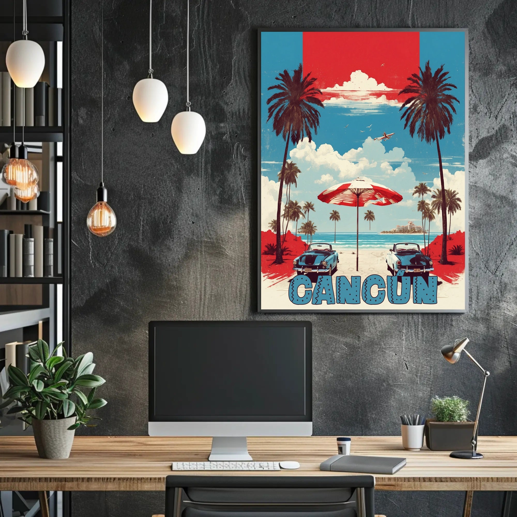 Cancún Beach Vintage Travel Poster