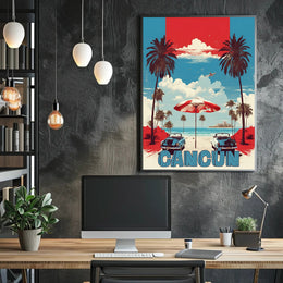 Cancún Beach Vintage Travel Poster