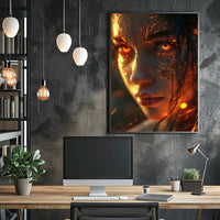 Fiery Surreal Woman Fantasy Art Poster PosterGoat