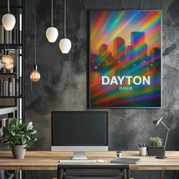 Dayton Ohio Cityscape Digital Painting Decor Lovers Poster