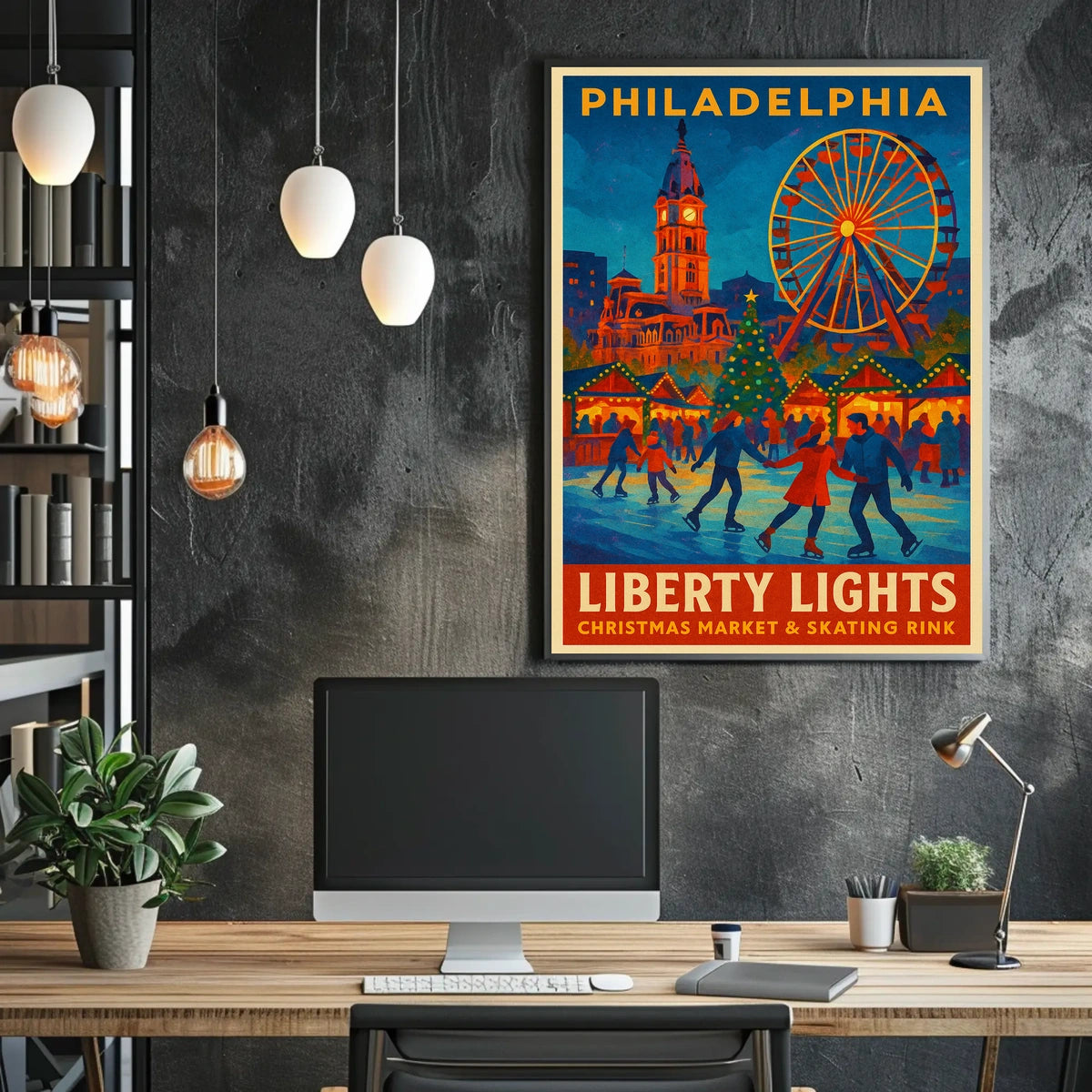Philadelphia Liberty Lights Poster