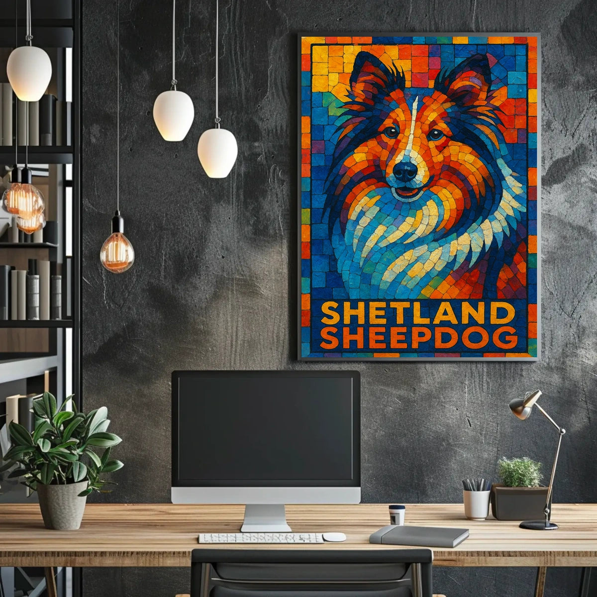 Shetland Sheepdog Mosaic Poster