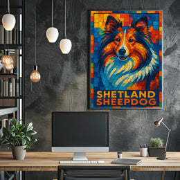 Shetland Sheepdog Mosaic Poster