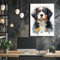 Majestic Canine Watercolor Poster Wall Art Print