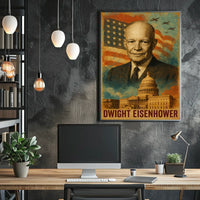 Dwight D. Eisenhower 34th President of the United States Layered Digital Collage Poster