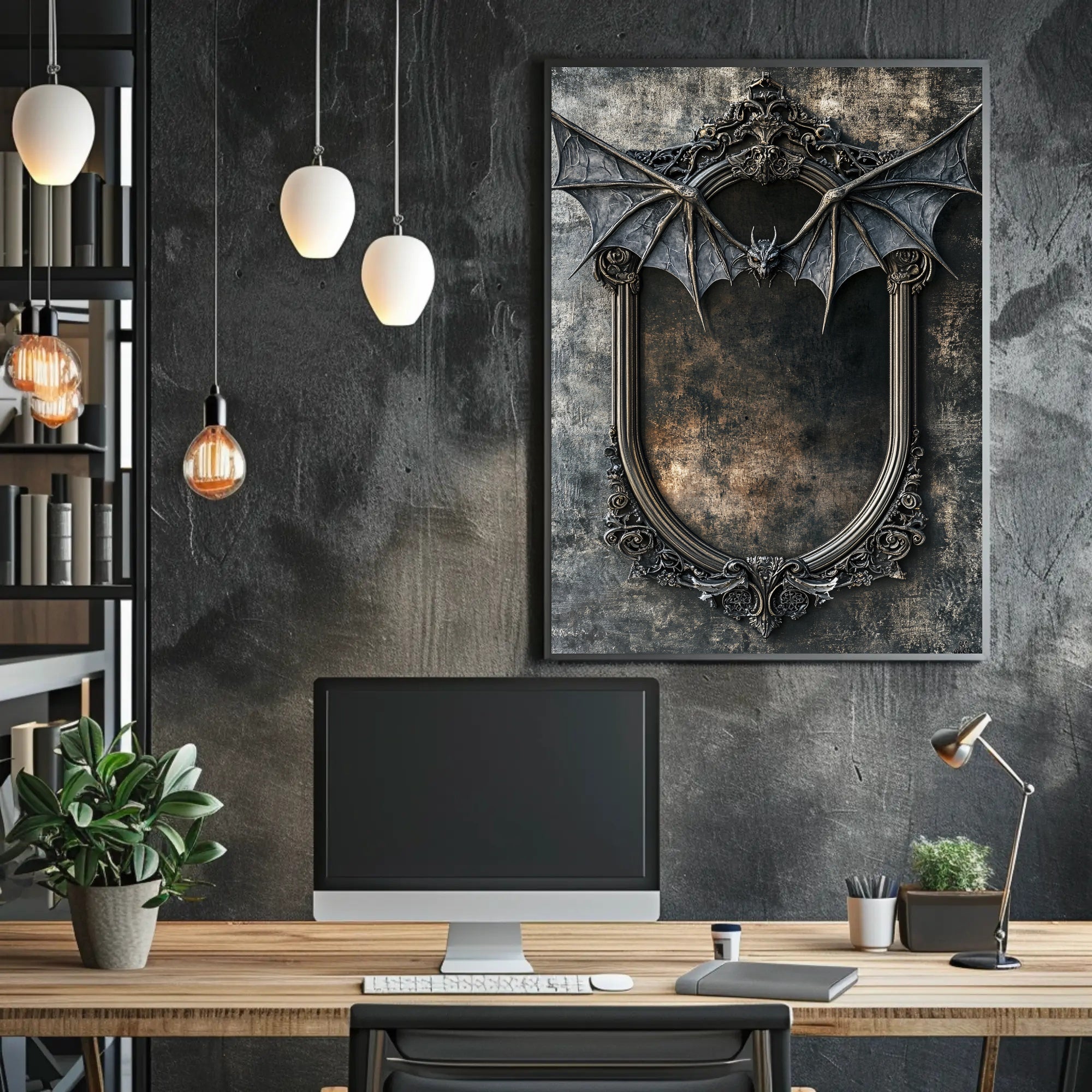 Gothic Bat Mirror Poster